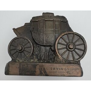 Vtg Banthrico First Federal Savings Bank Salem Oregon Metal Stage Coach Bank